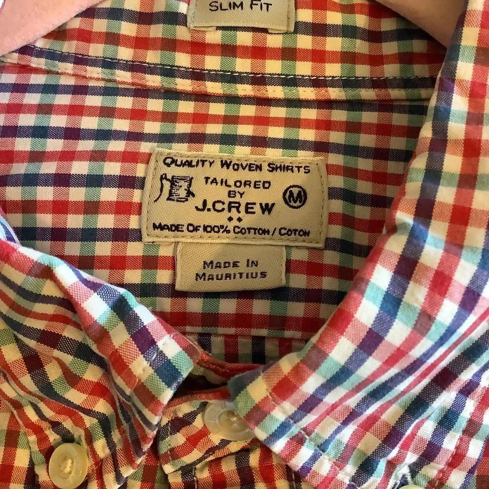 J.Crew Slim Fit Checked Shirt -‎ Red & Blue